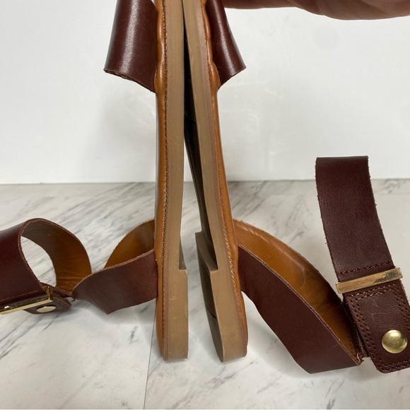 Franco Sarto Kimbra Brown Leather Ankle Strap Sandal 6 1/2 M - Picture 7 of 14